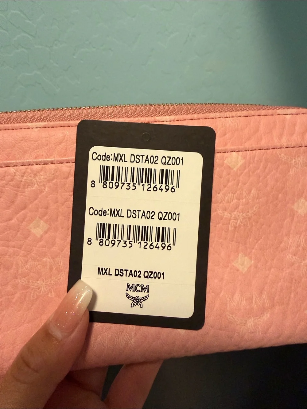 MCM Pink Zip-Around Leather Wallet